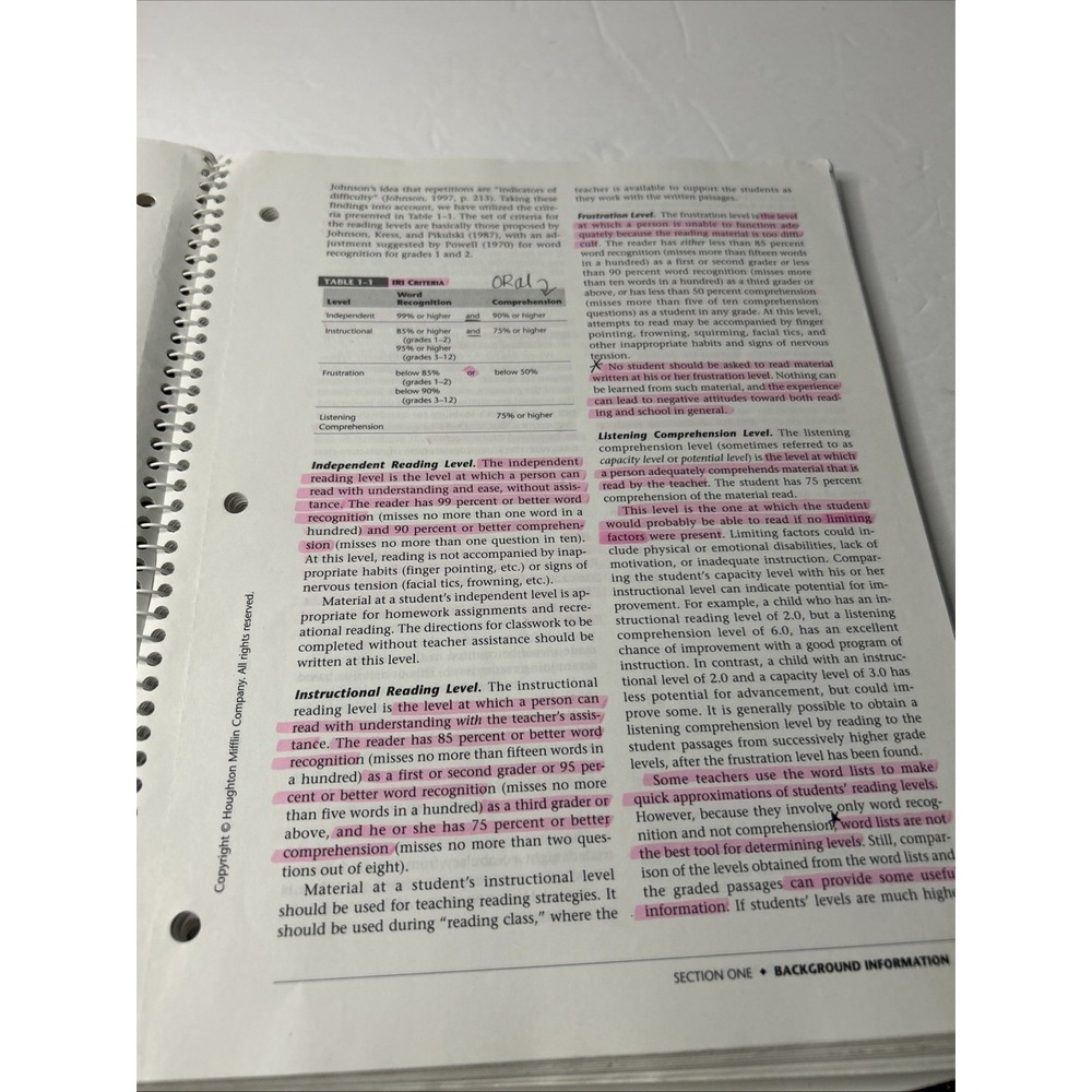Informal Reading Inventory: Preprimer to Twelfth Grade, Sixth Edition - GOOD - Picture 3 of 8